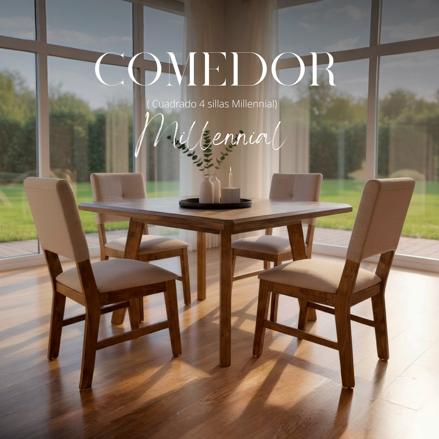 Comedor Millenial (Cuadrado 4 sillas)